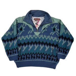 Vintage Spyder Wind Stopper Wool Sweater Pullover Men's XL Made in Hong Kong